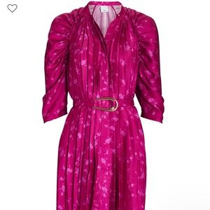 Acler Ivy Pleated Floral Satin Mini Dress